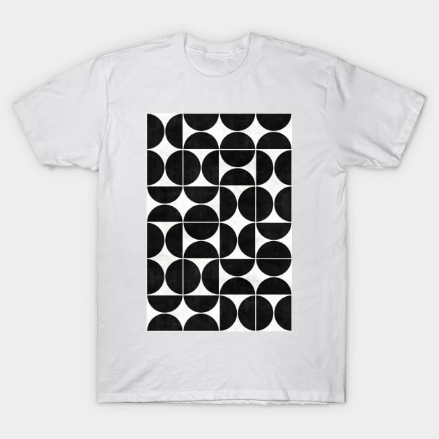 Mid-Century Modern Pattern No.3 - Black and White Concrete T-Shirt by ZoltanRatko